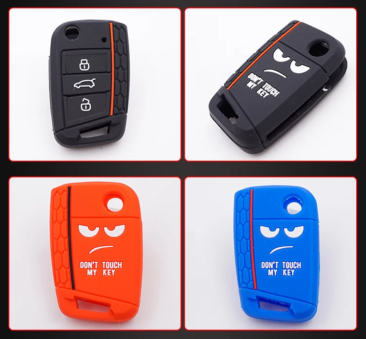 Чехол для ключей Xinyuexin Dont Touch My Key 3 кнопки для VW Golf 7 MK7 Seat 3 Ibiza 4 Arona Ateca Skoda Octavia
