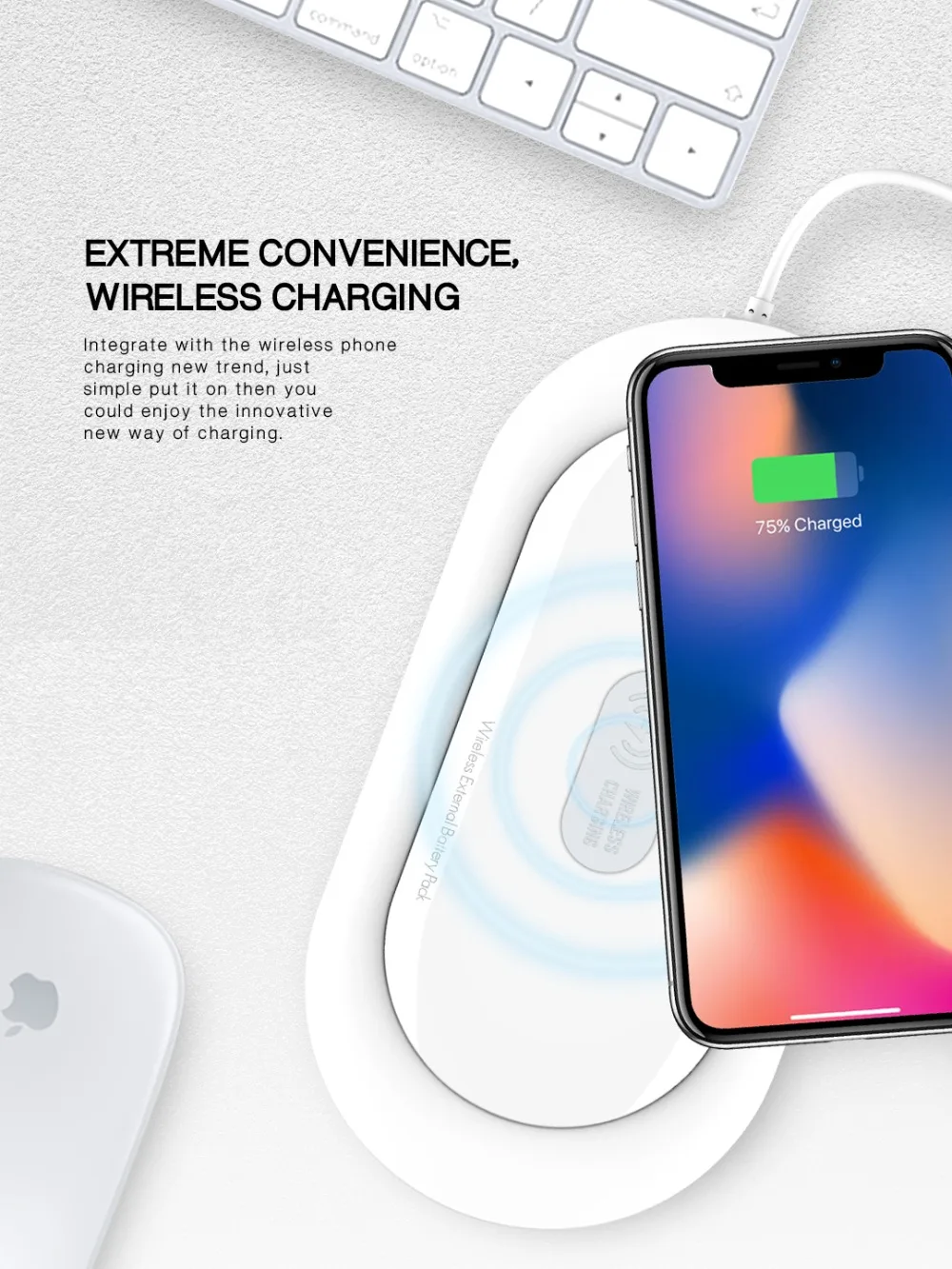LDNIO PW1003 5000 мАч Беспроводной Зарядное устройство USB литий-полимерный тонкий Powerbank с выходным портом для Xiaomi iPhone мобильного телефона