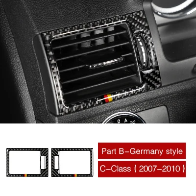 Part B Germany TPIC углеродного волокна ремонт салона наклейки контрольная панель Центральная рамка для кондиционера Накладка для mercedes C class W204 2007-2010 - Название цвета: Part B Germany