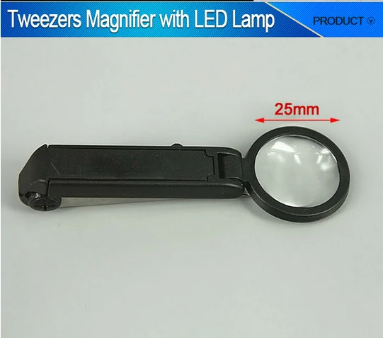 Светодиодный светильник складной пинцет для бровей с подсветкой|magnifying glass