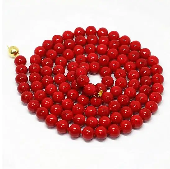 Модное женское ожерелье имитация жемчуга красного и кораллового цвета 8 10 12 мм