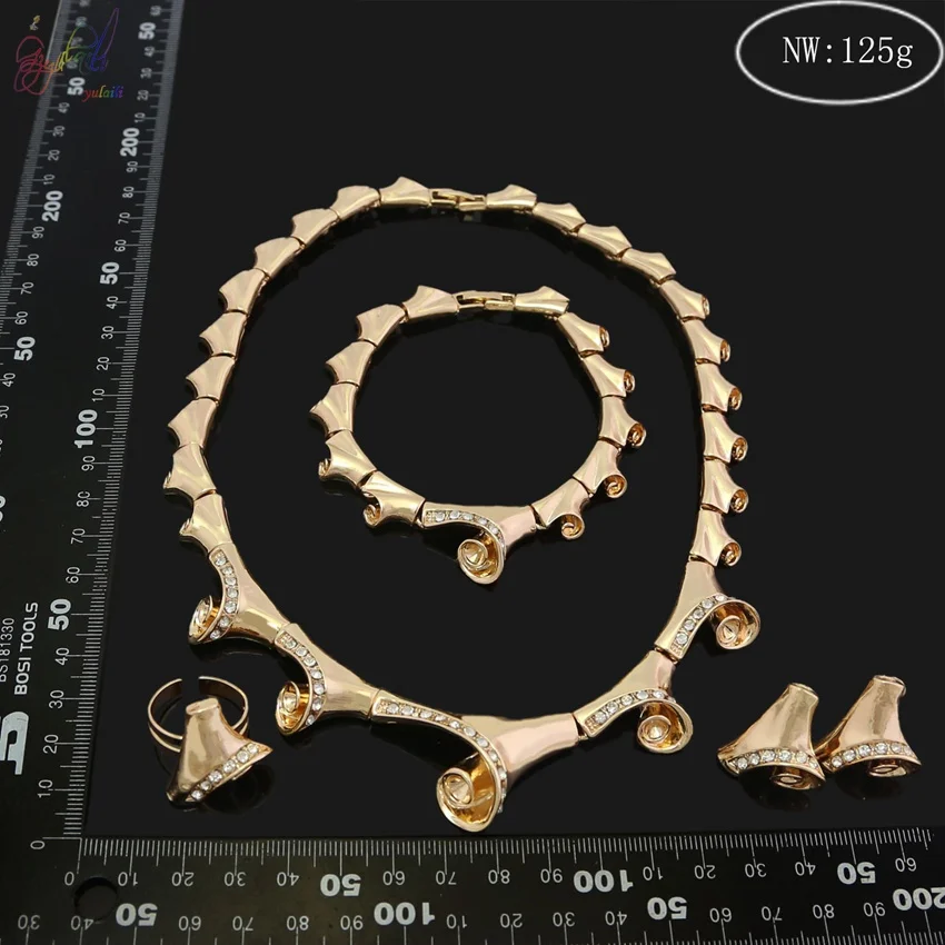 

YULAILI 2018 Free Shipping New Coming Novel Design Hot Selling Gold Color Four Jewelry Sets