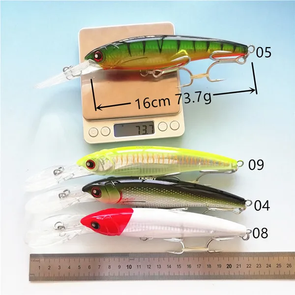4589 9046-16cm Noeby 4 шт. 12 см/32 г 14 см/52 г 16 см/73 г Длинные литья жесткая приманка для рыбалки воблеры и крутящиеся приманки бас Щука Профессиональный гольян - Цвет: 4589 9046-16cm