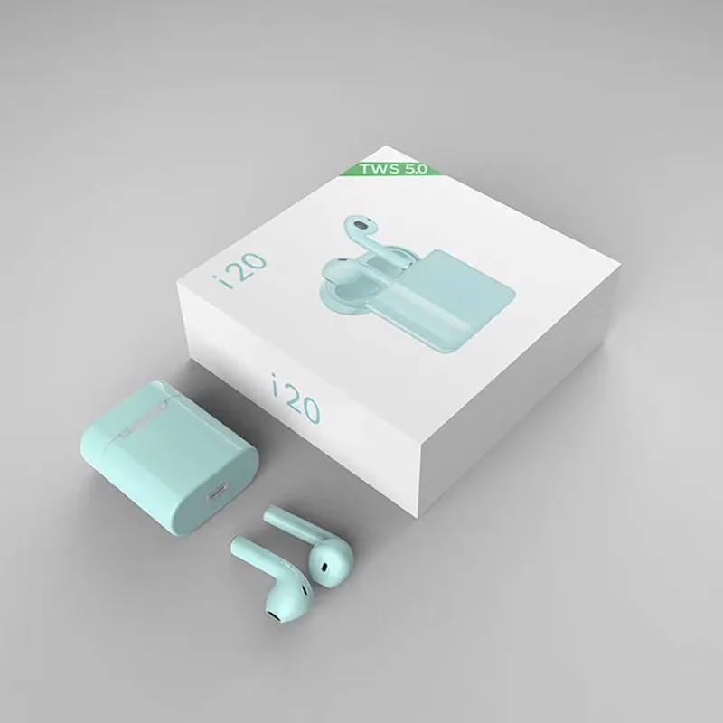 i20 green I20 TWS Air 1:1 мини беспроводные наушники 5,0 стерео 3D тяжелый бас спортивные наушники для всех сотовых Pk i10 i88 i13 i21 i12 tws XY pods - Цвет: i20 green