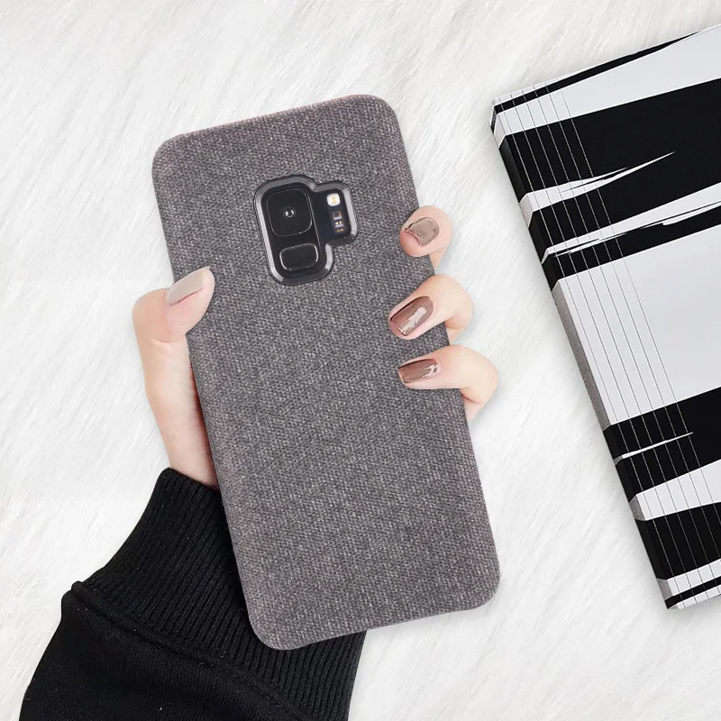 LANCASE Роскошные тряпичный чехол для samsung Galaxy S9 мягкий из ТПУ-материала парусины в