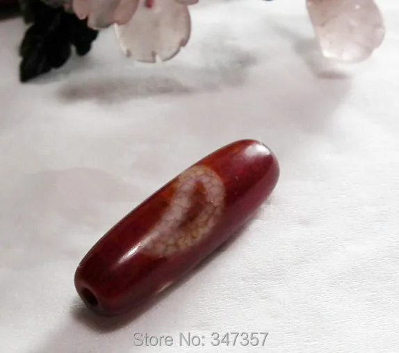 Старая Тибетская подвеска с бусинами Dzi размером 30x10 мм с рисунком солнца+луны+звезды, красного цвета, оптом для создания тибетских украшений.