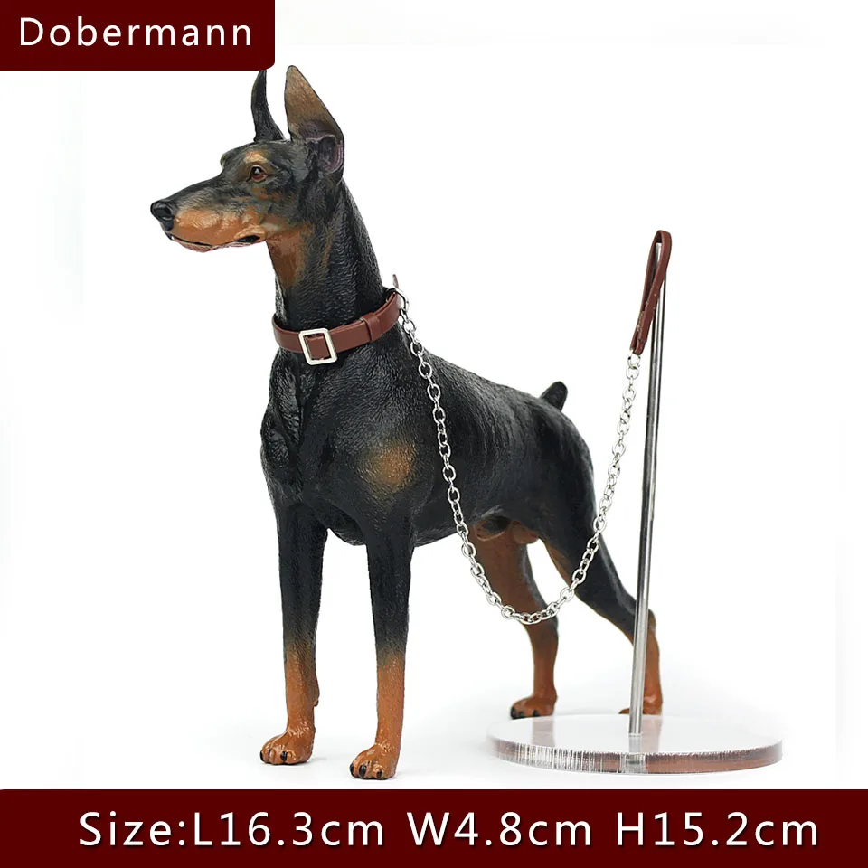 Dobermann Wiben горячие игрушки бульдог Собака Грейхаунд моделирование доберманн животных модель хулиган питбуль действие и игрушки Фигурки для детей подарок - Цвет: Dobermann