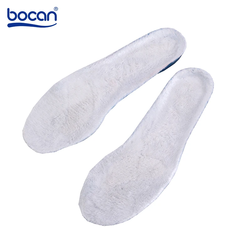 Bocan heat insoles gel winter thick velvet warm insoles imitation wool insoles comfortable thermal insoles