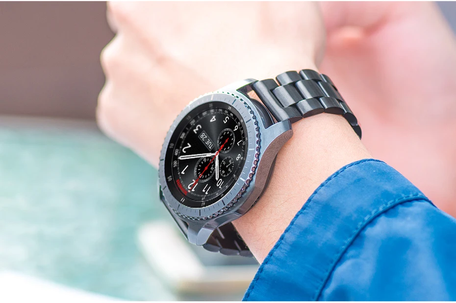 HOCO классический ремешок из нержавеющей стали для samsung gear S3 Classic/Frontier Band Galaxy Watch 46 мм Смарт-часы ремешок на запястье