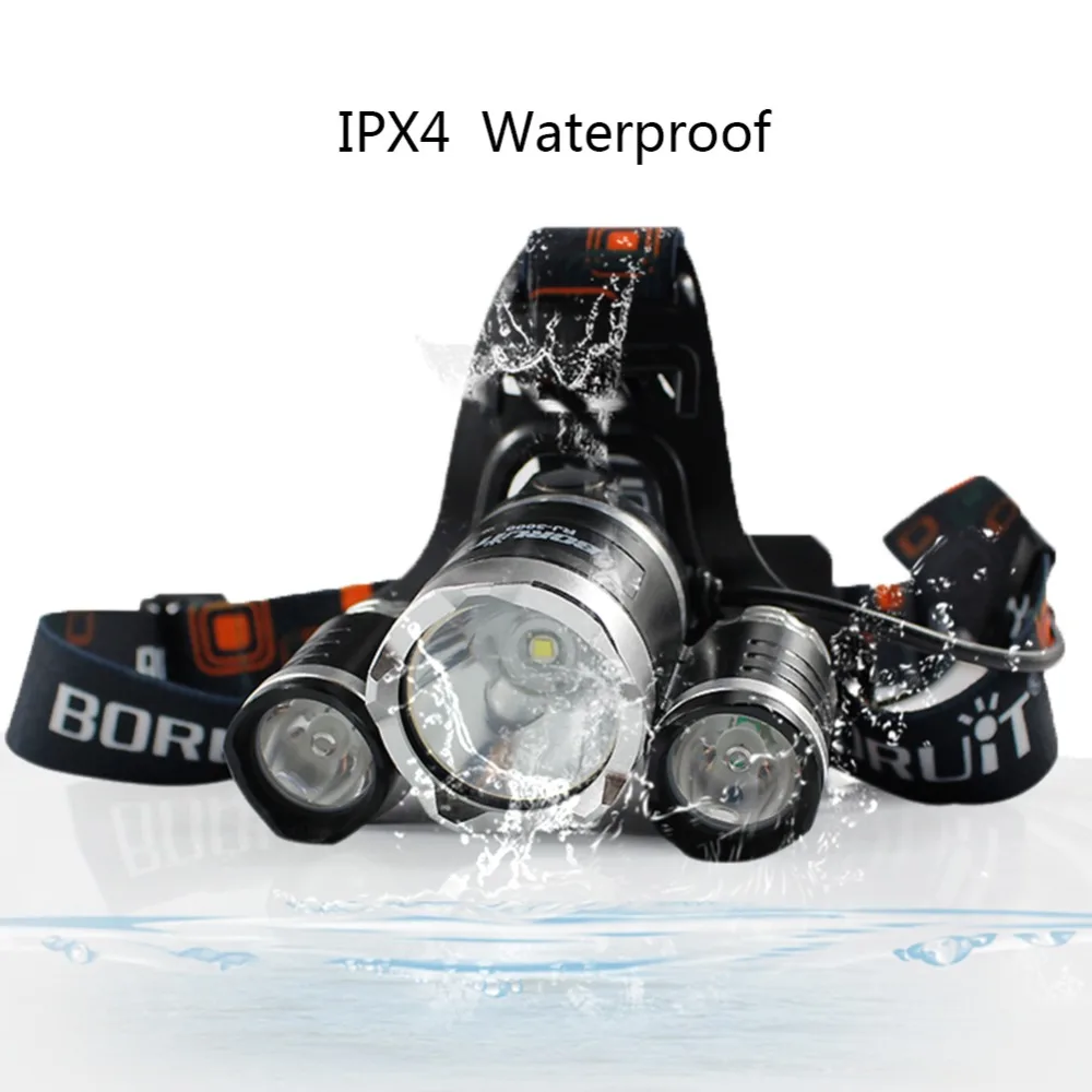 Boruit налобный фонарь CREE XM-L T6 Перезаряжаемый 18650 налобный фонарь USB Водонепроницаемый светодиодный налобный фонарь мощный светодиодный фонарь для рыбалки и кемпинга