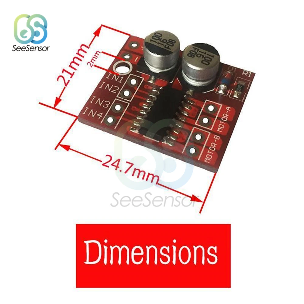 10 шт. 1.5A 2-way MX1508 DC двигатель драйвер модуль pwm скорость двойной h-мост шаговый двигатель L298N