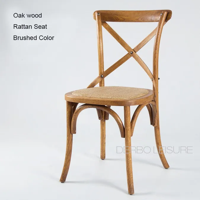 Oak Brushed Современный классический знаменитый дизайн Лофт модный античный американский кантри стиль твердый деревянный крест назад Обеденный стул со спинкой мебель 1 шт - Цвет: Oak Brushed