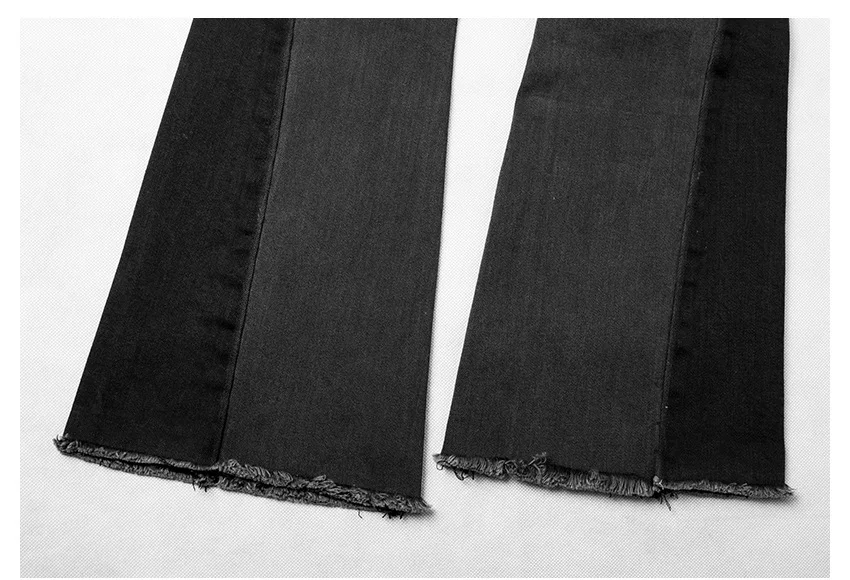 KENNTRICE Slim Fit Elastic Skinny женские брюки клёш Растяжка мягкая средняя талия колокольчик-низ штаны женские джинсы черный