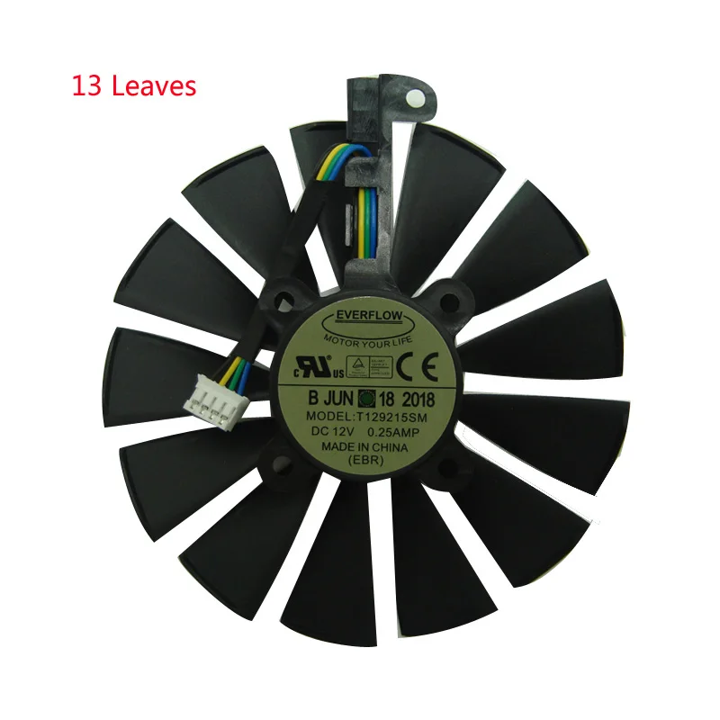 Бесплатная доставка T129215SM DC12V 0.25AMP графика/Видеокарта кулер вентилятор для ASUS STRIX