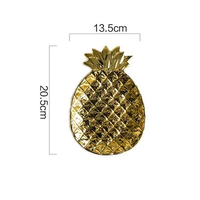 Декоративный золотой лист ананаса керамическая тарелка с зарядным устройством