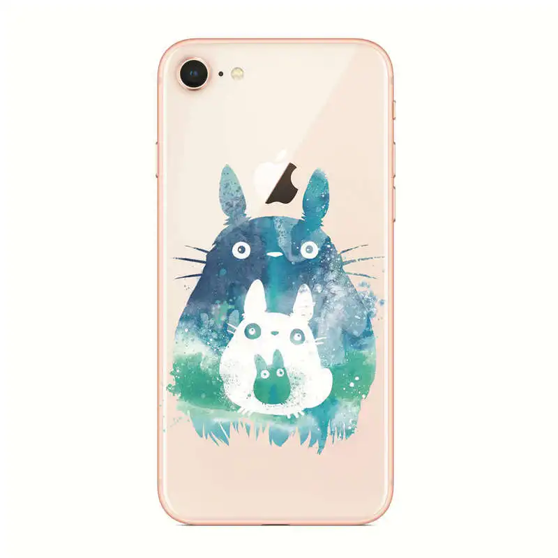 TPU Kulia МИЛЫЙ Тоторо унесенный спиром Ghibli Аниме Миядзаки мягкий прозрачный чехол для iPhone X 7 7 Plus 6 6 S 6 Plus 5 5S 8 8 Plus - Цвет: TPU