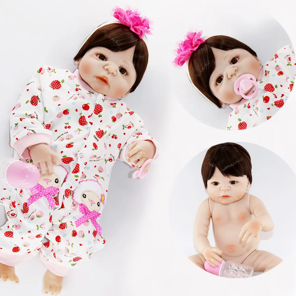 Белый bebe reborn girl 57 см силиконовая кукла Reborn Baby игрушка для новорожденной маленькой принцессы Детская bonecas