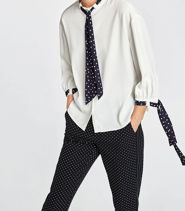 Blusa Direct Selling Polyester Woven Zanzea Single 2019 Spring Y Maɺm New Pattern Sleeve Stand Lead Circle Point Pendant Shirt | Женская
