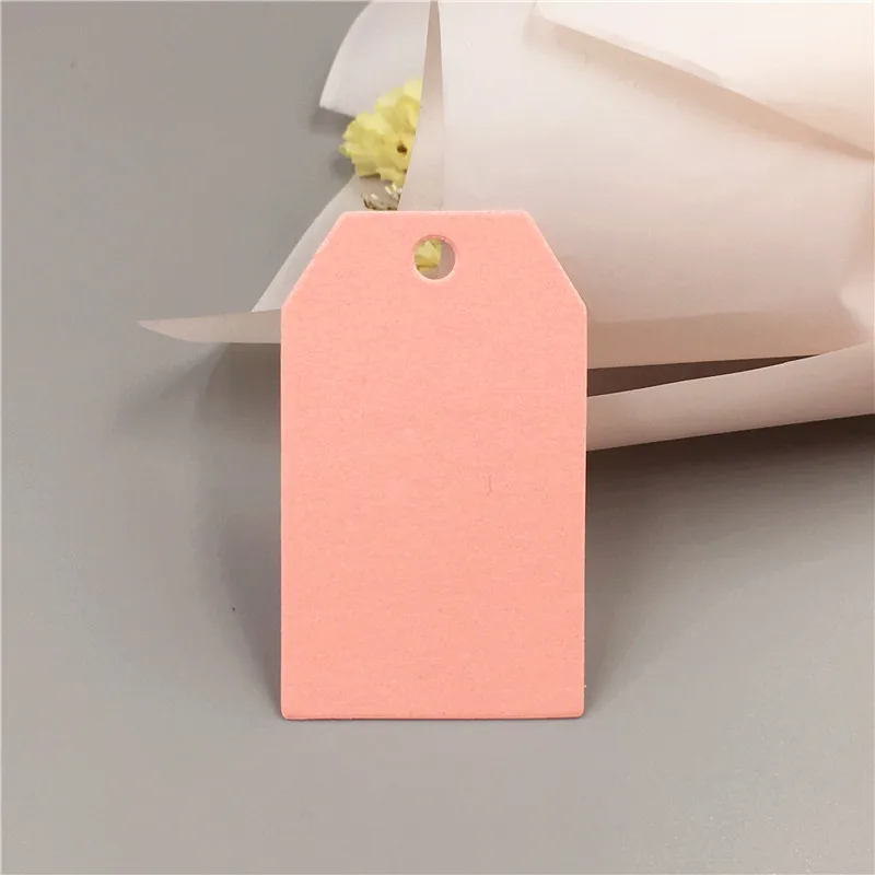 pink Милая 5x3 см этикетка для упаковки бумаги ручной работы волнообразные бирки DIY принять пользовательские бумажные бирки красочные спасибо одежда 100 шт./партия - Цвет: pink