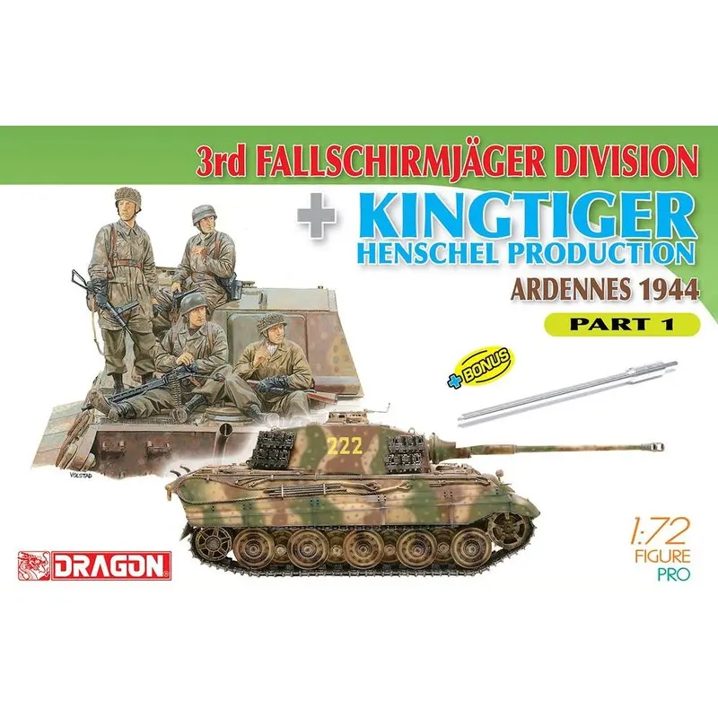 Дракон 7361 1/72 3rd егерского мушек Отдел+ Kingtiger Henschel производства(Арденны 1944) Часть 1-масштабная модель комплект