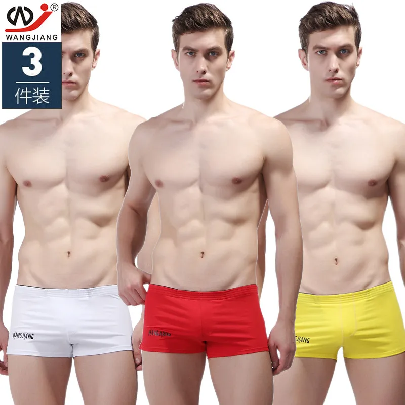 

C 3pcs/lot WJ male underwear pants pants men Home Furnishing four angle Skull Pattern Low Waist Shorts 3010-DK