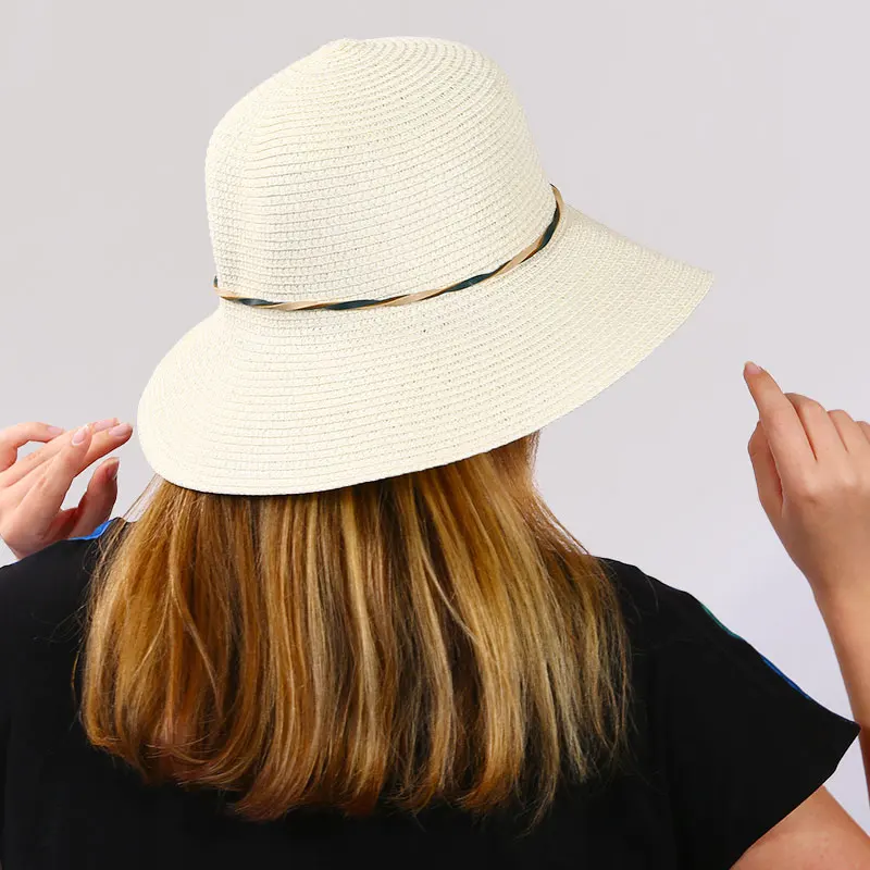 2018 широкий соломенная шляпа с полями летняя для женщин бабочка пляжные шляпы