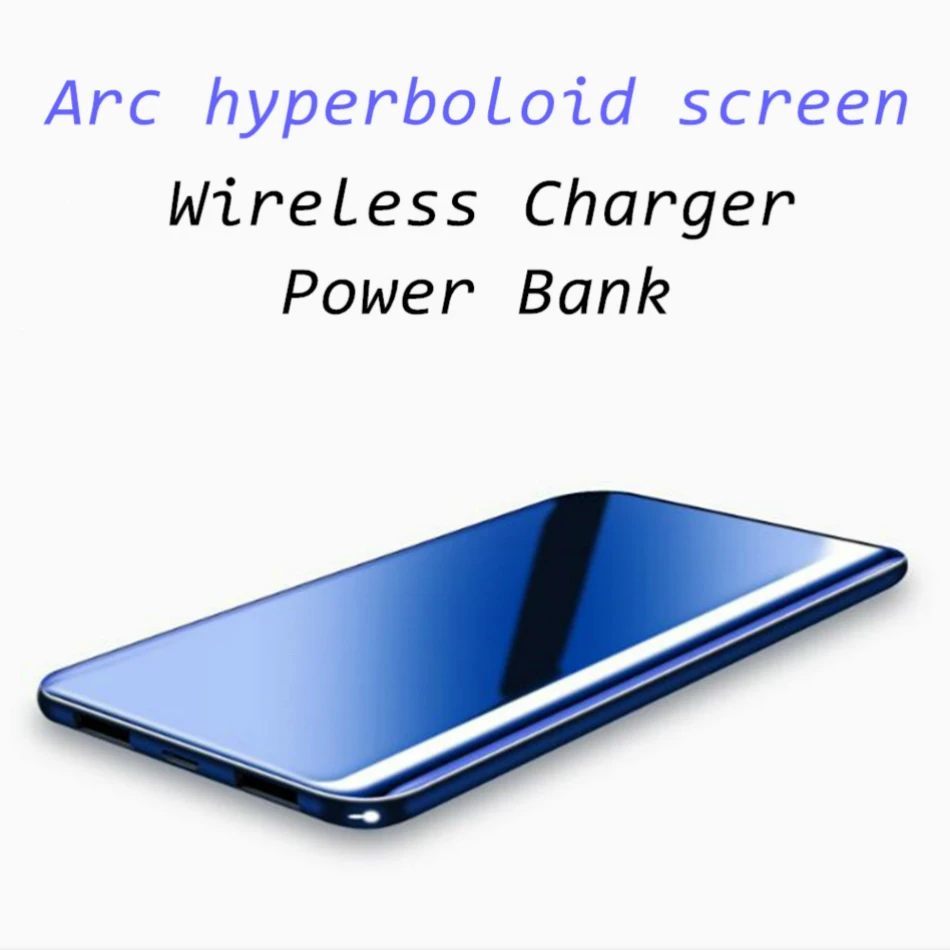 Ультратонкое QI Беспроводное зарядное устройство power Bank 10000 мАч для iPhone Xiaomi power bank зарядное устройство беспроводной внешний аккумулятор