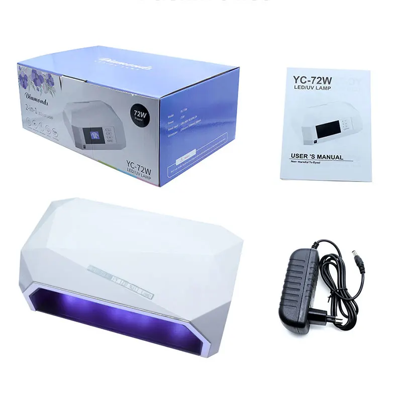 72 Вт Алмазная Сушилка для ногтей двойная УФ лампа светодиодный светильник Гель