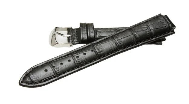 black pinclasp 21*12 мм(выпуклый интерфейс) черный коричневый кожаный ремешок для TAMBOUR SPIN TIME мужской и женский ремешок для часов с пряжкой-бабочкой - Цвет ремешка: black pinclasp