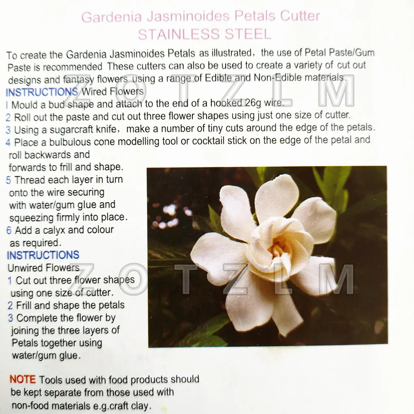3 шт./лот цветок Гардения Jasminoides лепесток формы из нержавеющей стали печенье резаки форма для помады для бисквита украшения торта JSM053