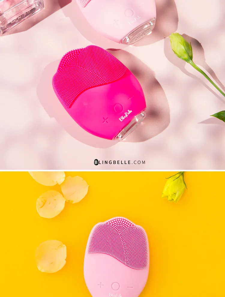 BlingBelle Мягкая силиконовая Очищающая щетка для лица для мытья высокочастотного лица Usb зарядка силиконовый массажер для кожи лица уход