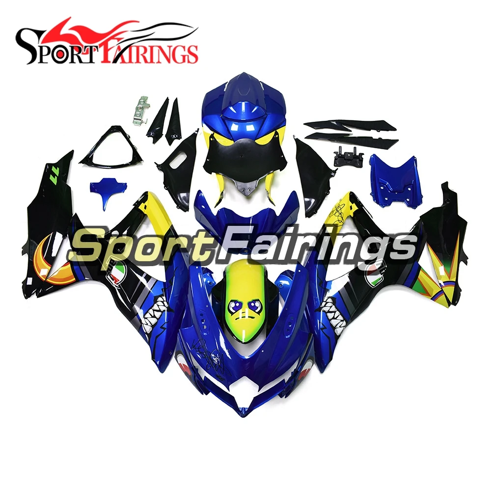 Впрыска мотоцикла ABS Акула синие обтекатели для Suzuki GSXR 600-750 GSXR750 k8 год 2008 2009 2010 Полный обтекатели Cowls