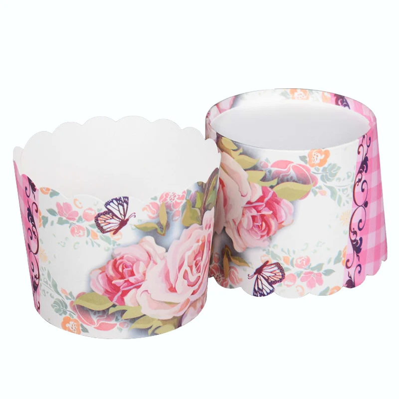 50 шт. бумажные кексы в полоску с красными цветами|cupcake cups|paper cupcake cupsmuffin paper |