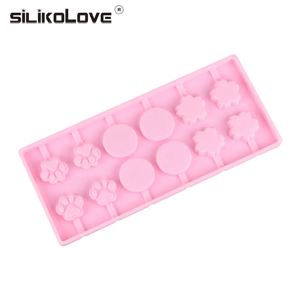 SILIKOLOVE 12 полости силиконовые формы для леденцов кошка коготь цветок Форма Поп Плесень лоток для DIY домашний десерт для детей