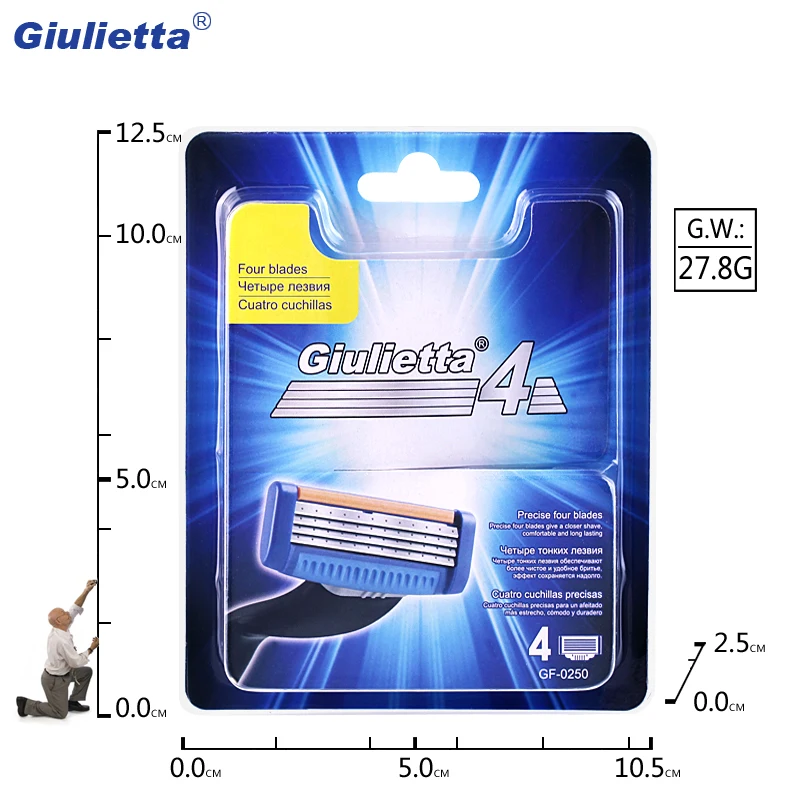 4 слоя Pro Для мужчин для бритья Razor Blades, острая, для бритья Бритвы Уход за лицом безопасности 4 лезвия для уход за кожей лица, бикини снизу, коричневый