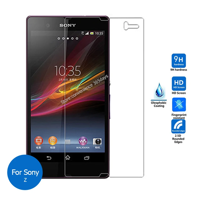 Закаленное стекло для Sony Xperia Z Z1 Compact Z2 Z3 Plus Z5 2 шт.|screen protector|for sony xperia zscreen protector film |