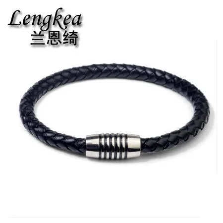 Мужские браслеты с кожаной веревкой пряжкой из нержавеющей стали длина: 18/19/20/21 см