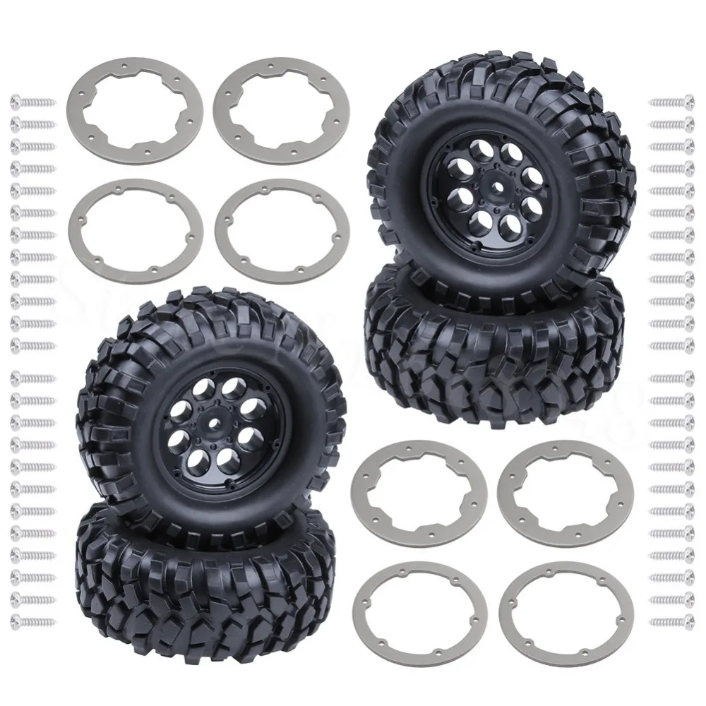4 шт. Резина 1 9 &quotBeadlocks колеса и шины 96 мм для Радиоуправляемая модель axial SCX10 RC4wd