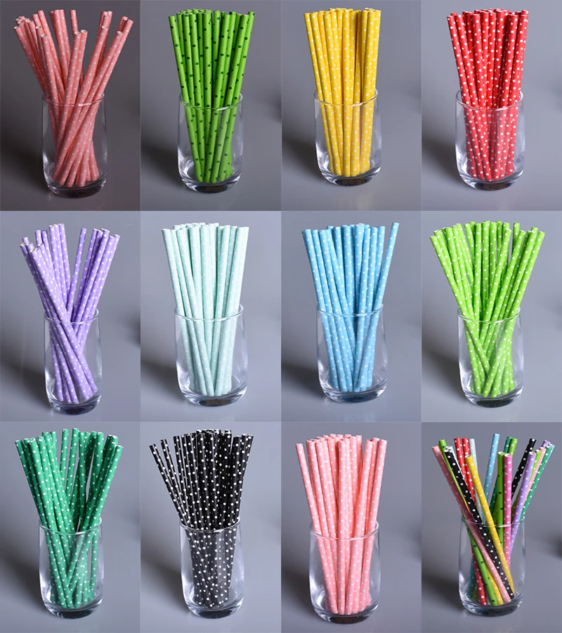 25 шт милое в горошек бумажные соломинки для детей день рождения Свадебные