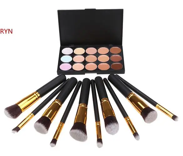 Новый профессиональный 15 цвет корректор палитра макияж косметика щетки комплект