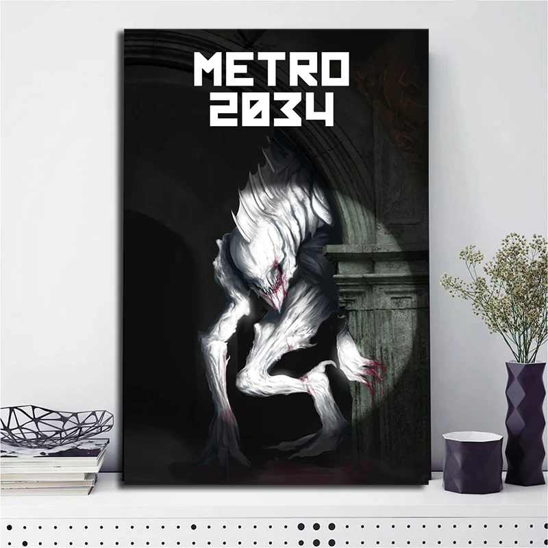 Игровые плакаты Metro 2034 Картина на холсте картина с последсветильник редукс