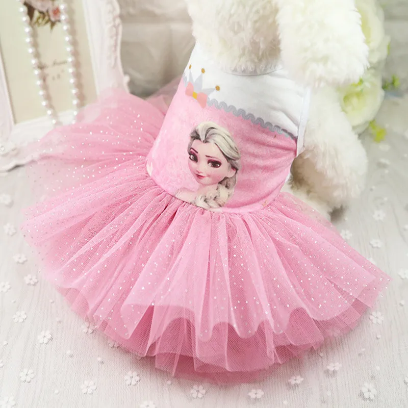 Модные Летнее платье с героями мультфильмов собака/Cat Одежда для