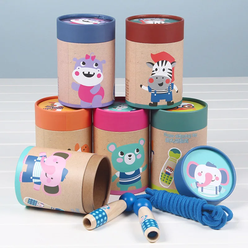 Мультяшная деревянная ручка красочные скакалки спортивные игрушки для детей