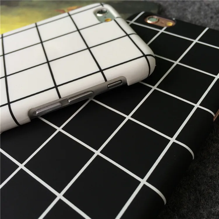 Черный белый Cubee клетчатая печать Матовый Жесткий Чехол для ПК Капа Carcasa Hoesje чехол