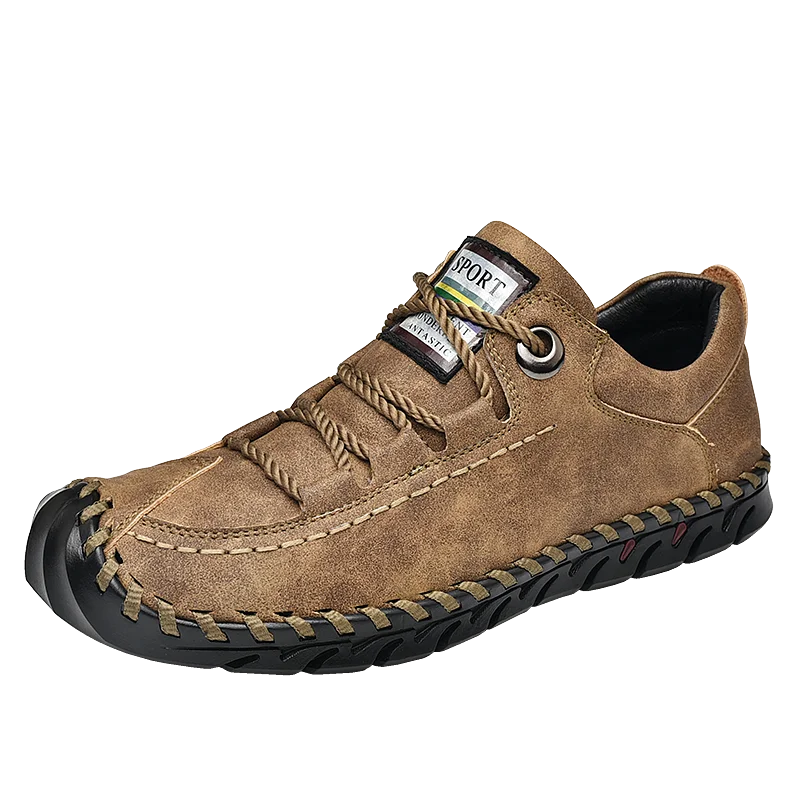 89092Khaki Большой размер г. Весенняя Мужская обувь из натуральной кожи Мужская Уличная Повседневная обувь на шнуровке мужская обувь на толстой нескользящей подошве - Цвет: 89092Khaki