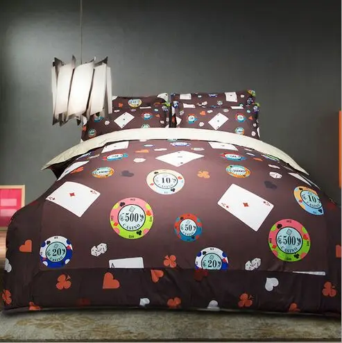 3/4 шт. Комплект постельного белья для близнецов/полных/Королев с рисунком усов