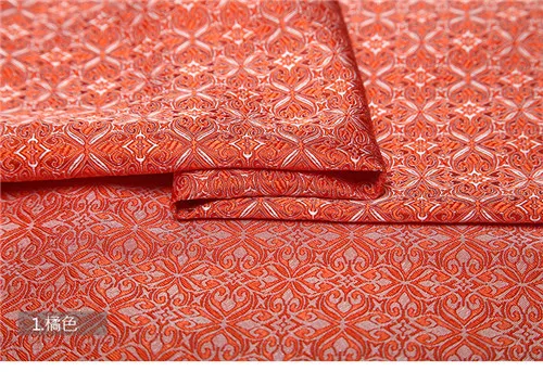 orange CF447 100x75 см, 5 цветов, Китайская традиционная шелковая парча, ткань Cheongsam, одежда, подушка, подушка, жаккардовая ткань, сделай сам, материалы - Цвет: orange