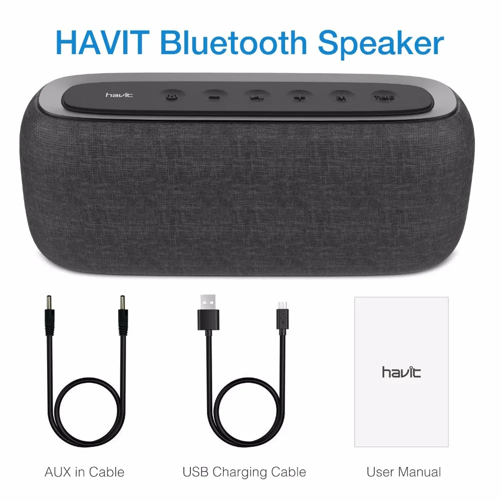 HAVIT Bluetooth динамик портативный домашний громкий динамик с цифровым будильником 3D стерео усиленный бас динамик поддержка fm-радио M29
