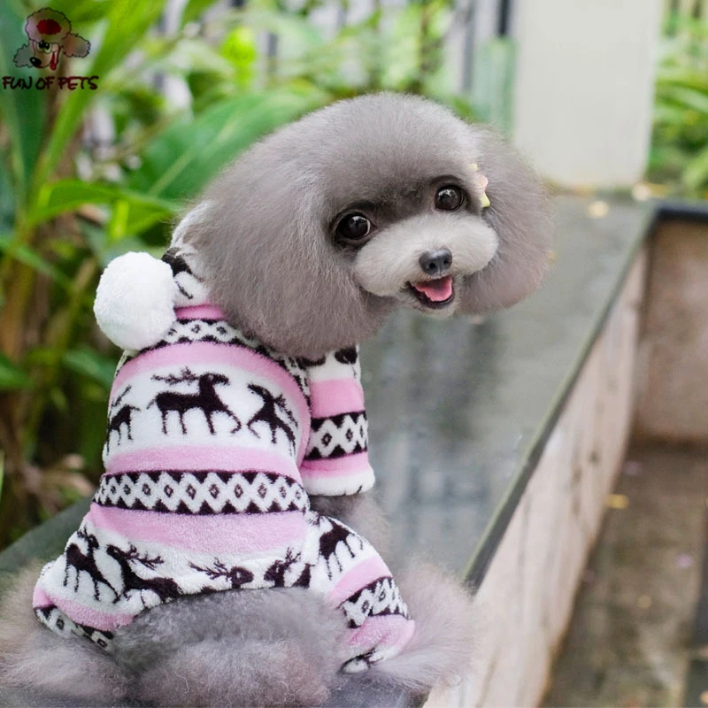 2017 Новый Классический Рождественский олень Снежинка Одежда для собак теплые