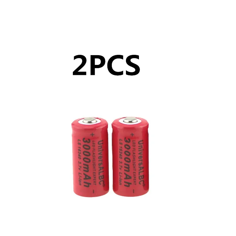 2PCS Перезаряжаемая 16340 батарея для светодиодный фонарик фары 3,7 в 3000 мАч Li-Ion CR123A 16340 батареи для лазерной ручки - Цвет: 2PCS